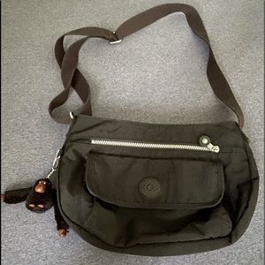 Black Kipling shoulder bag with monkey keychain